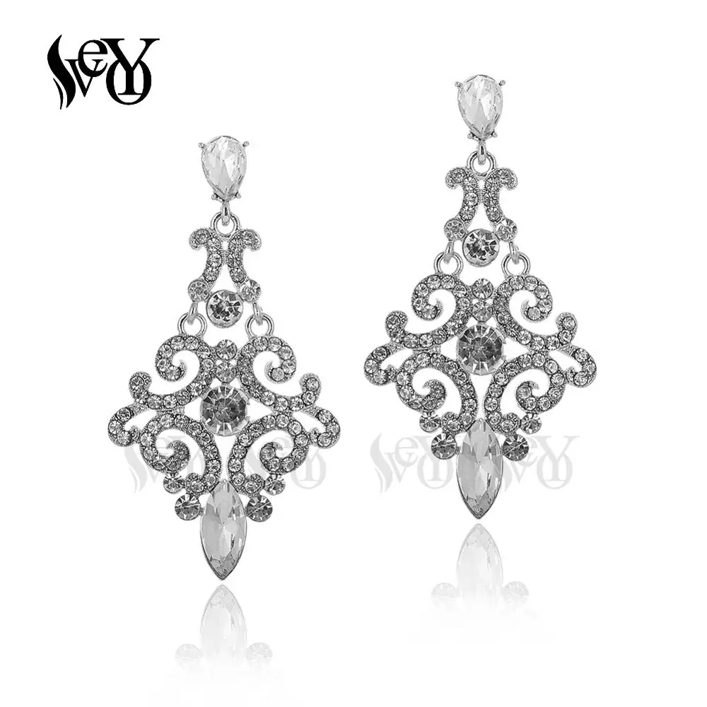 VEYO Vintage Rhinestone Drop Earrings Geometry Dangle Earrings for Women Fashion Jewelry Wholesale