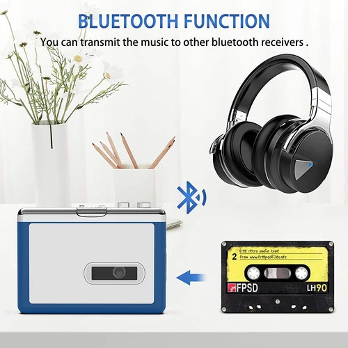 Imagen 2 del producto Reproductor de casete Bluetooth Walkman personal portátil Y&H, transmisión de música de cinta retro a a auricular o altavoz Bluetooth ezcap215