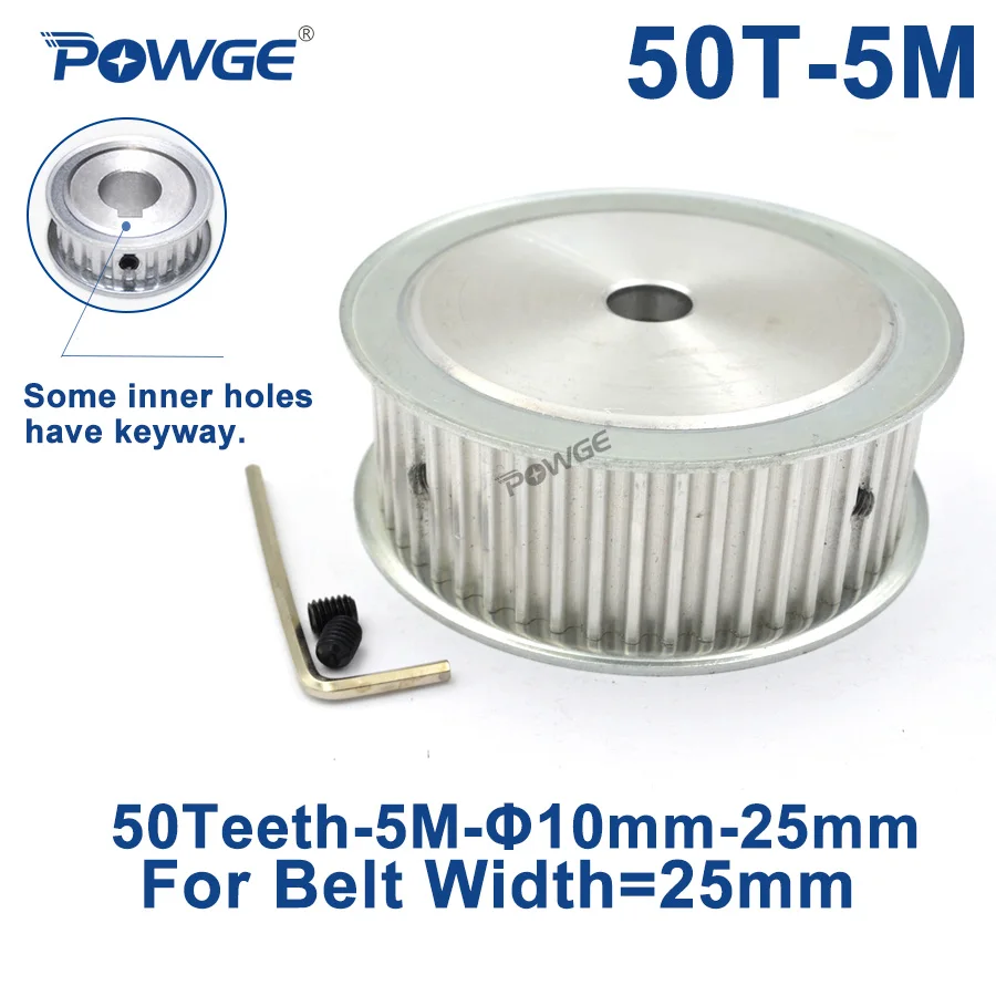 

POWGE Arc HTD 5M 50 Teeth Synchronous Timing Pulley Bore 8/10/12/14/15/16/17/18/19/20/25mm for Width 25mm HTD5M Belt 50Teeth 50T