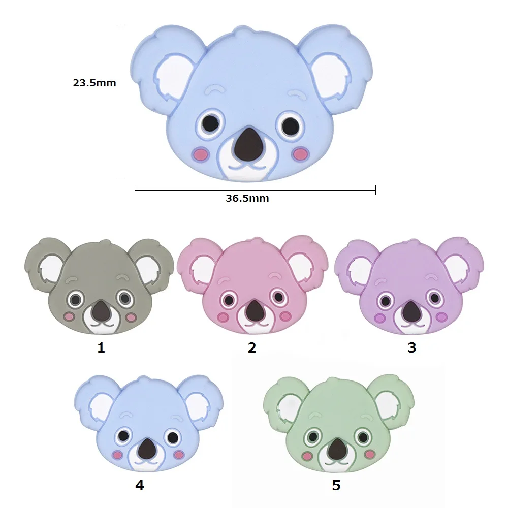 BOBO.BOX 50 pz/lotto perline in Silicone Mini unicorno Koala procione volpe pinguino cigno bambino dentizione Food Grade allentato massaggiagengive