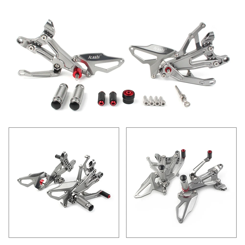 

Gray Motorcycle Rearsets Foot peg Rear set Footrest Pedal pads Set For Ducati Panigale V4 2018 2019 2020