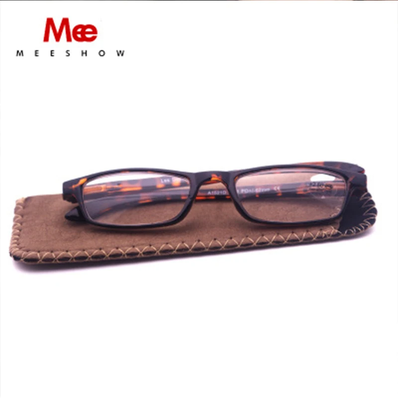 MEESHOW Slim Reading Glasses Germany Brand Men Women +1.0 +3.5 Flex Temple Fashion Pen Reader With Pouch 778