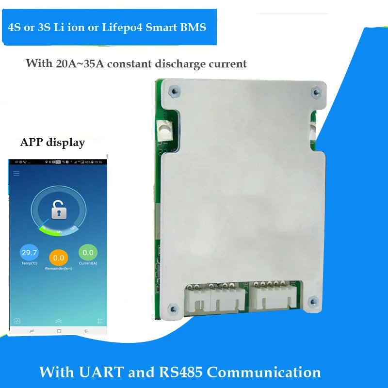 

3S 12,6 V или Φ 16,8 V Li ion или 14,6 v Lifepo4 12V батарея Bluetooth Smart BMS с RS485 и UART