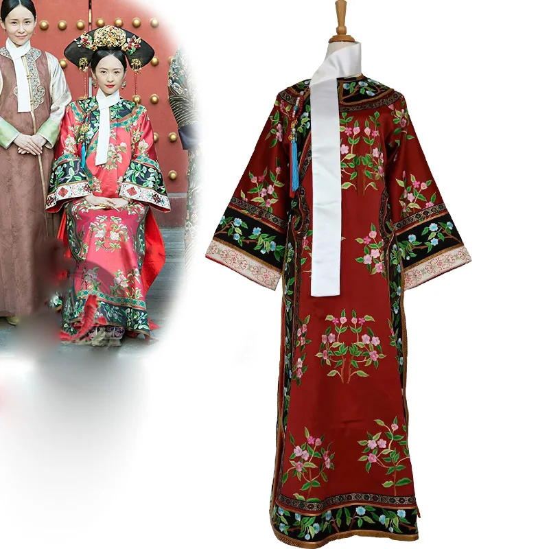 

Gao XiYue Qing Dynasty Princess Empress Costume Red Full Embroidery Wedding Hanfu for TV Play RuYi's Royal Love in the Palace