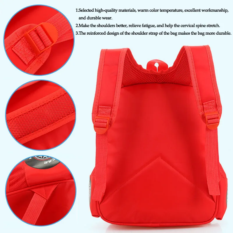 Disney Lightning McQueen Children 3D Backpack Cartoon Breathable Waterproof For 2-8 Years Old Kindergarten Boy Girl School Bag