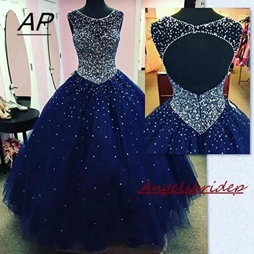 

ANGELSBRIDEP Quinceanera Dresses 2022 For 15 Party Sparking Crystal Beads Tulle Sweet 16 Ball Gowns Debutante Party Dress Custom