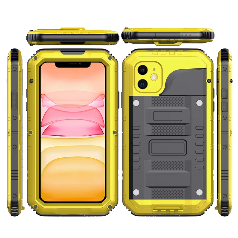 

360 Heavy Duty Metal Armor Protection Case IP68 Waterproof Shockproof Cover for iPhone 11 12 Pro X Xs Max XR 6 6s 7 8 Plus SE