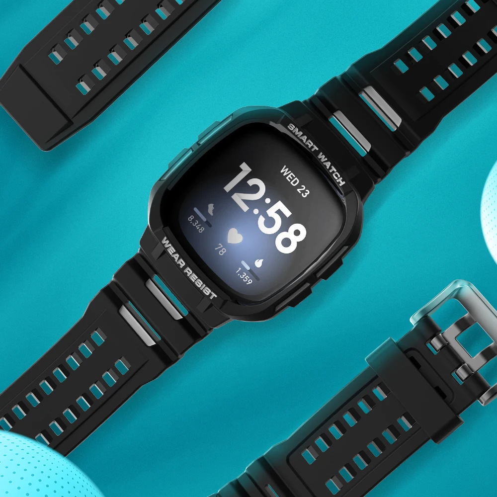 2021 Case Strap for Fitbit Versa 3 TPU Cover Smart Watches Cover TPU Shell for Fitbit Versa 3 Protector SIKAI Sport Accessories