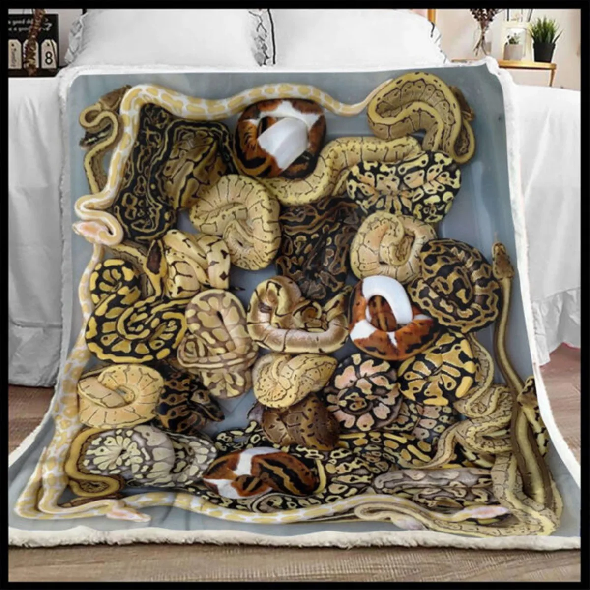 Beautiful Python blanket 3D full printed Wearable Blanket Adults For Kids Warm Sherpa Blanket Drop Shipping 01