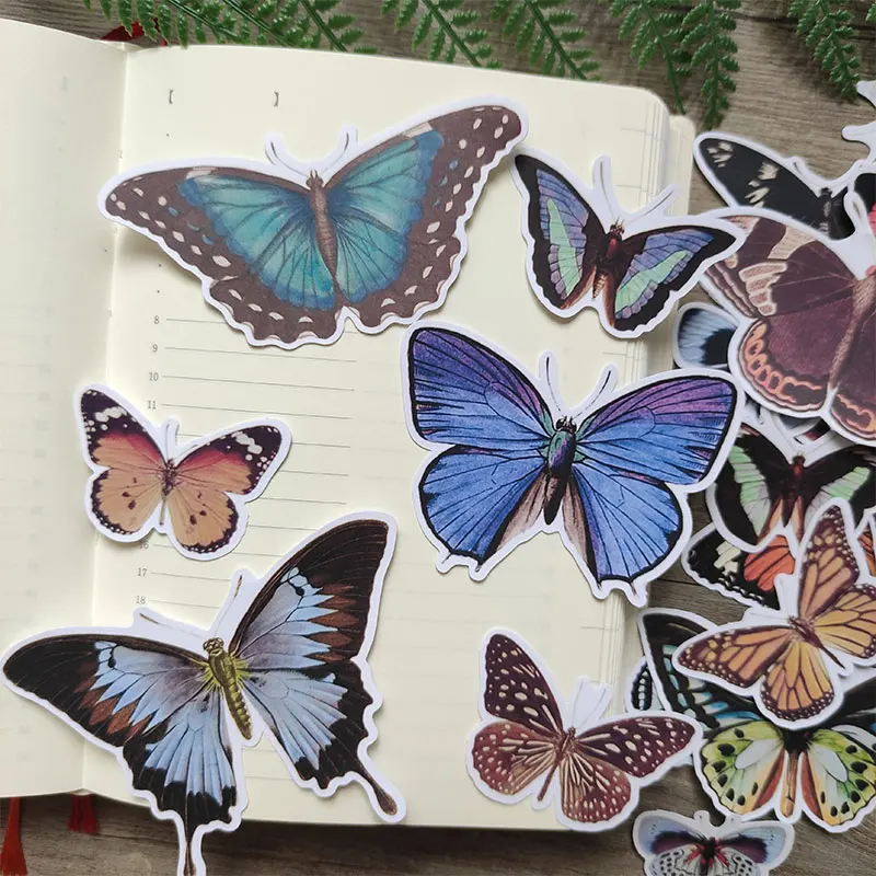 22PCS Mushroom butterfly Sticker DIY Scrapbooking Bottom Collage Phone Computer Diary Happy Planner Decoration Sticker