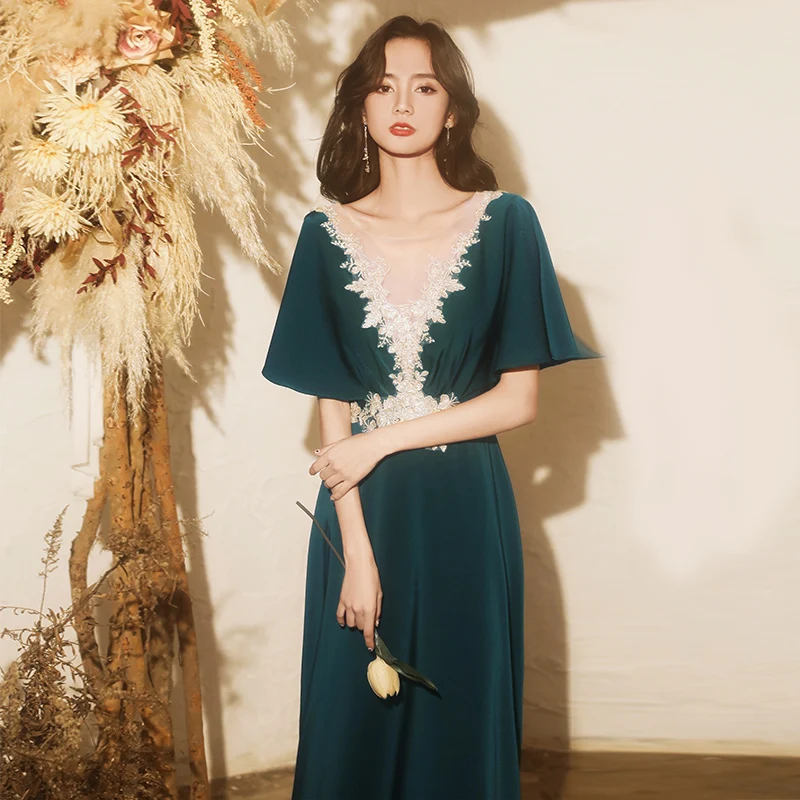 Formal-gowns Evening Dresses  V-neck Formal Gowns Sukienki Damskie