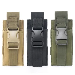 Molle Tactical Single Magazine Pouch Hunting Airsoft Ammo EDC Bag Outdoor Flashlight Sheath Holster Light Holder