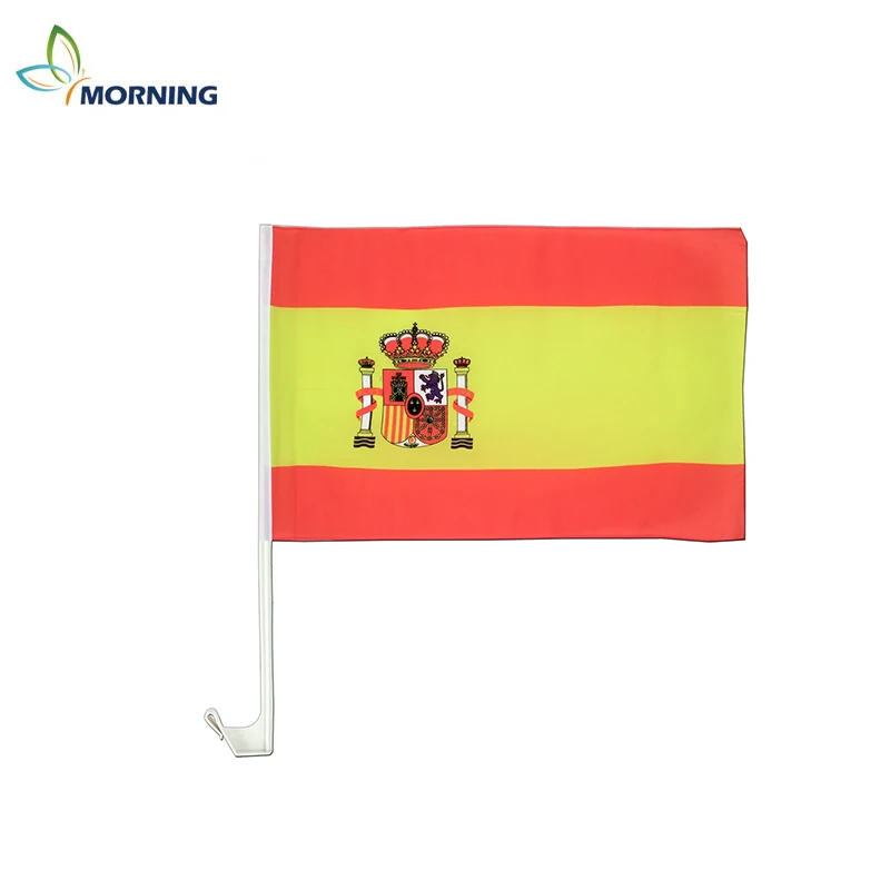 MORNIG 22*33cm car window flag,Spain flag for advertising