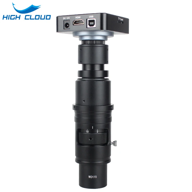 

Full HD 38MP 1080P 2K 60FPS HDMI USB Electronic Video Microscope Camera 10X-300X Full Focus Zoom C-Mount Lens for Welding Repair