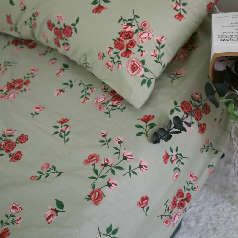 235x50cm Cotton Twill Vintage Flower Plant Pastoral Printed Fabric, Making Bedding Cloth