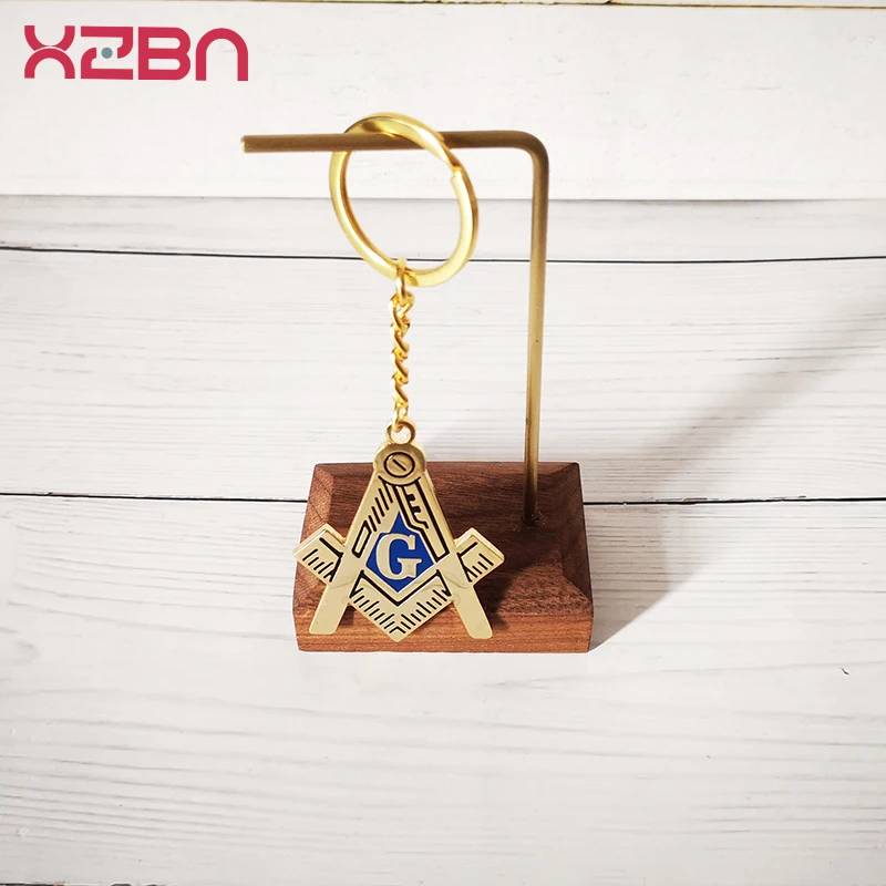 Masonic Key Chain Mason Freemason  English words big “G” Pendant personalized creative waists ring creative simplicity gift