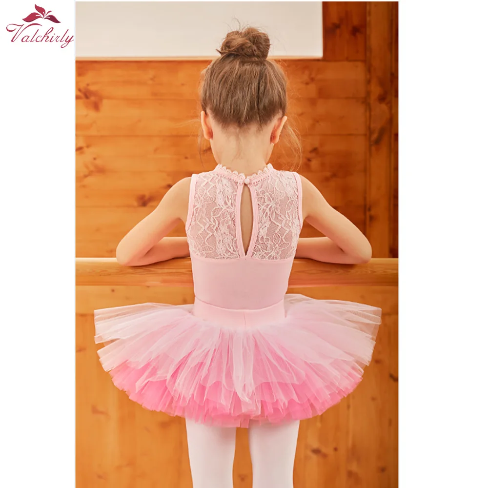 Pink Ballerina Tutu Dress Girls Ballet Leotard Dancewear Party Dress for kids Gift