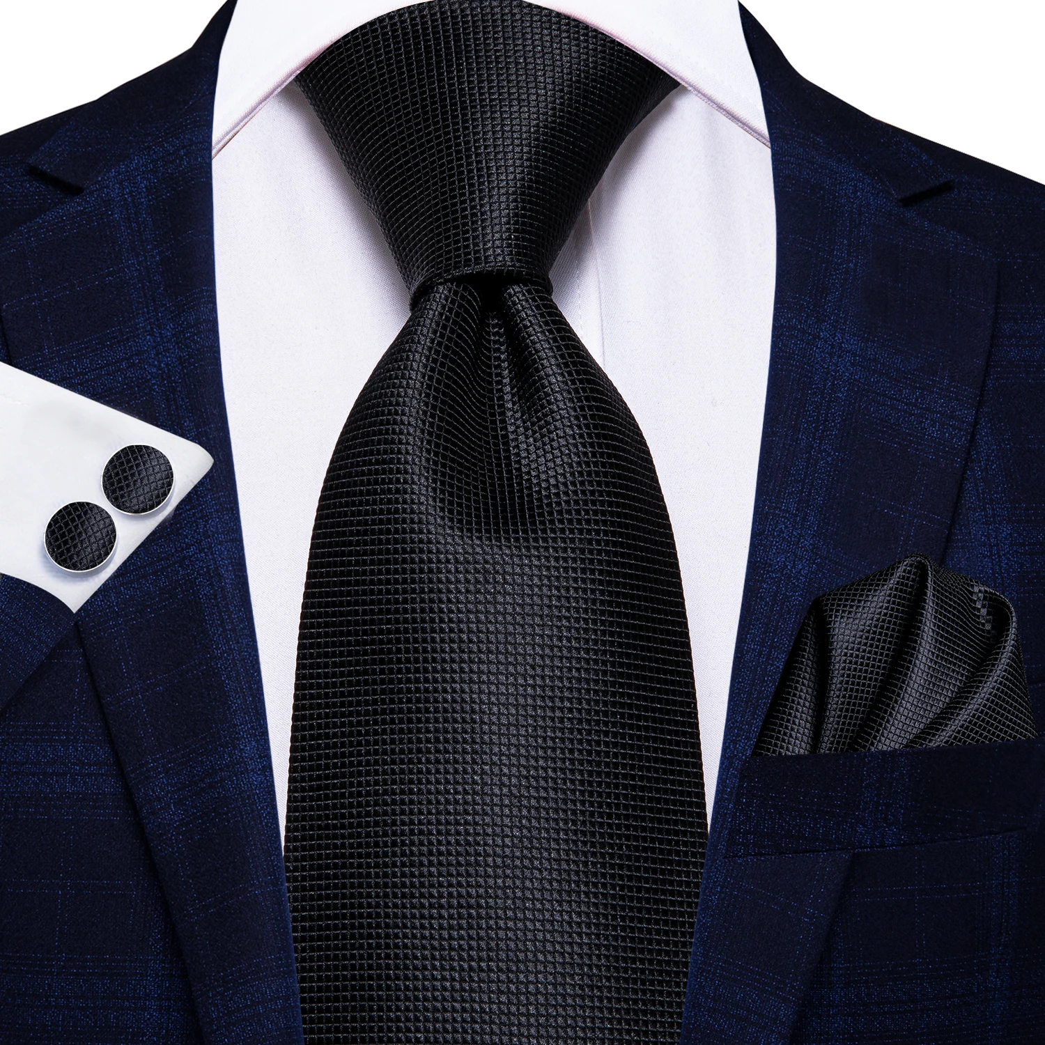 Hi-Tie-Corbata de negocios azul para hombre, corbata de 100% cm de seda sólida, Formal, de lujo, para boda, alta calidad, 8,5