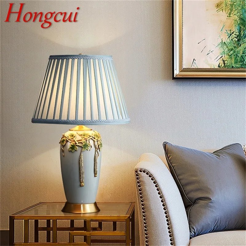 Hongcui Moderne Tafellamp Messing Creatieve Keramische Led Bureaulamp Decoratieve Voor Thuis