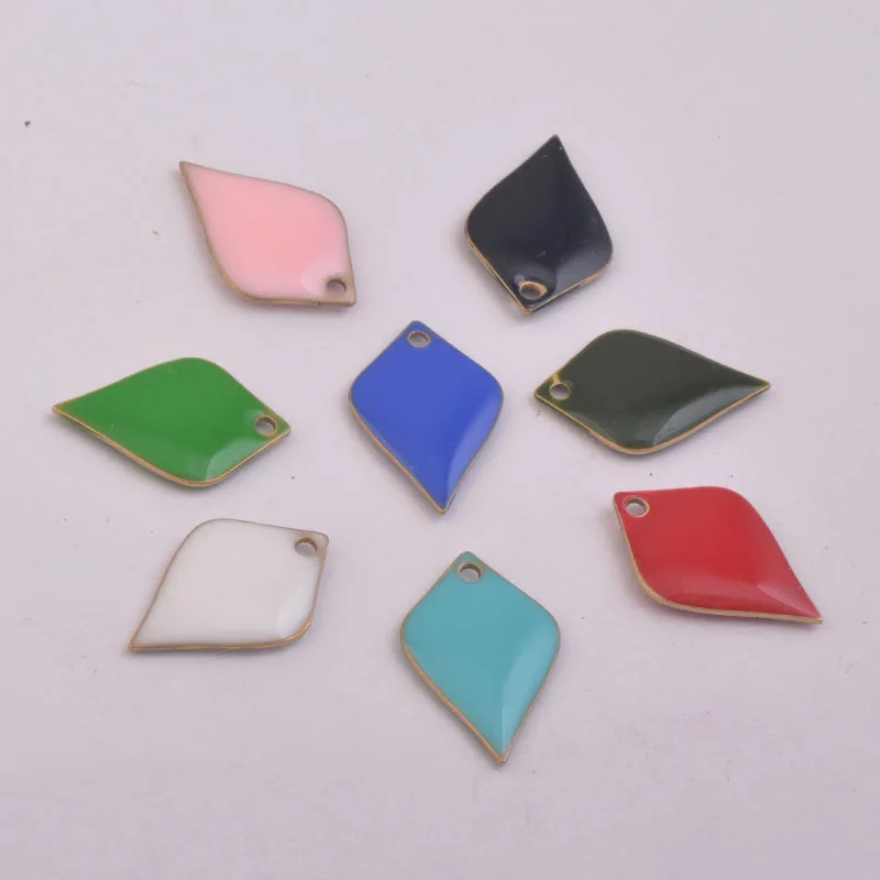 30 Stück 12*18mm Emaille-Doppelseitige Anhänger Kupfer Schwarz Armeegrün Charm DIY Ohrring Schmuckzubehör – Detail 3