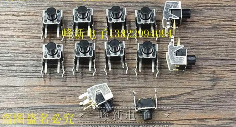 10Pcs Japan Tact Switch Straight Plug 2 Feet 6*6*7 Side Press Button Switch with Bracket