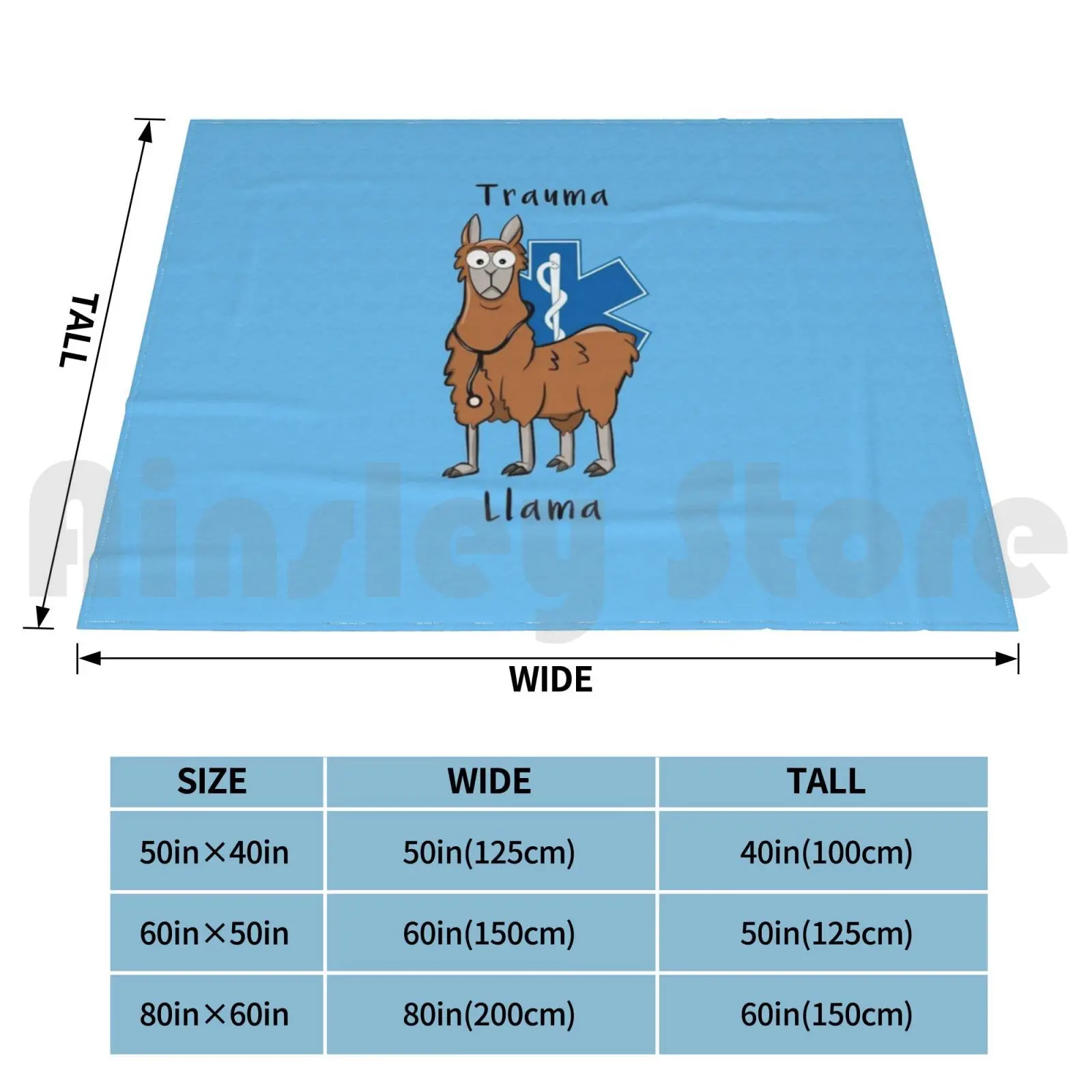 Trauma Llama Emt Blanket Super Soft Warm Light Thin Llama Nurse Emt Paramedic Trauma Emergency Emergency Medicine