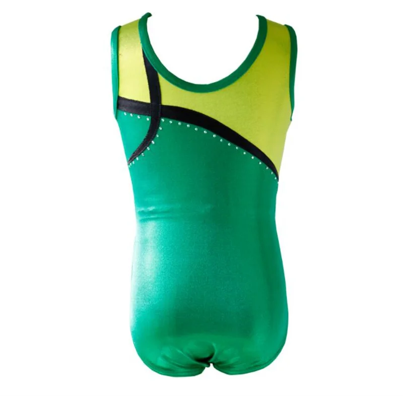 Black Friday Hot Sale High Quality Spandex Green Kids Girls Children Gymnastics Leotards