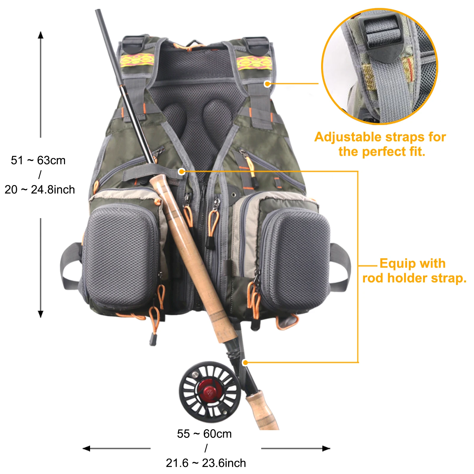 Maxcatch Fly Fishing Vest With Multifunction Pockets Size Adjustable Fishing Backpack