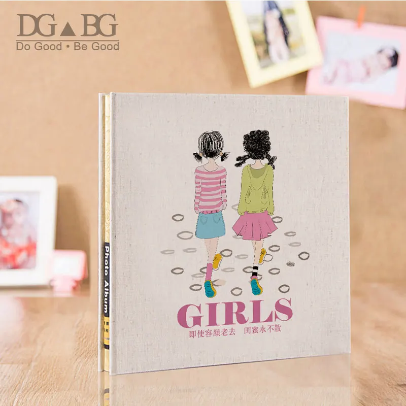 Photo Albums  for girl Book 40 Pages Linen Hardcover Magnetic Scrapbook Burlap Cover Self Adhesive DIY Memory BookBack to School