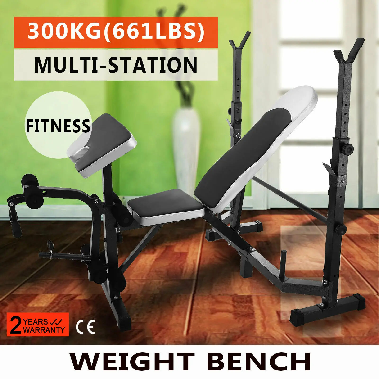 Adjustable Weight Lifting Bench Combo Fitness 660lb Home Gym Bench Rack Workout EU Shipping