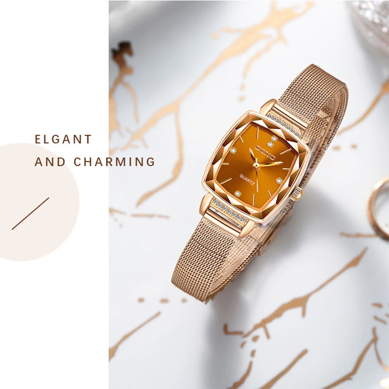 2022 Square Luxury Watches for Women Fashion High Quality Quartz Luxo Relogio Feminino Zegarek Damski Waterproof Dropshipping