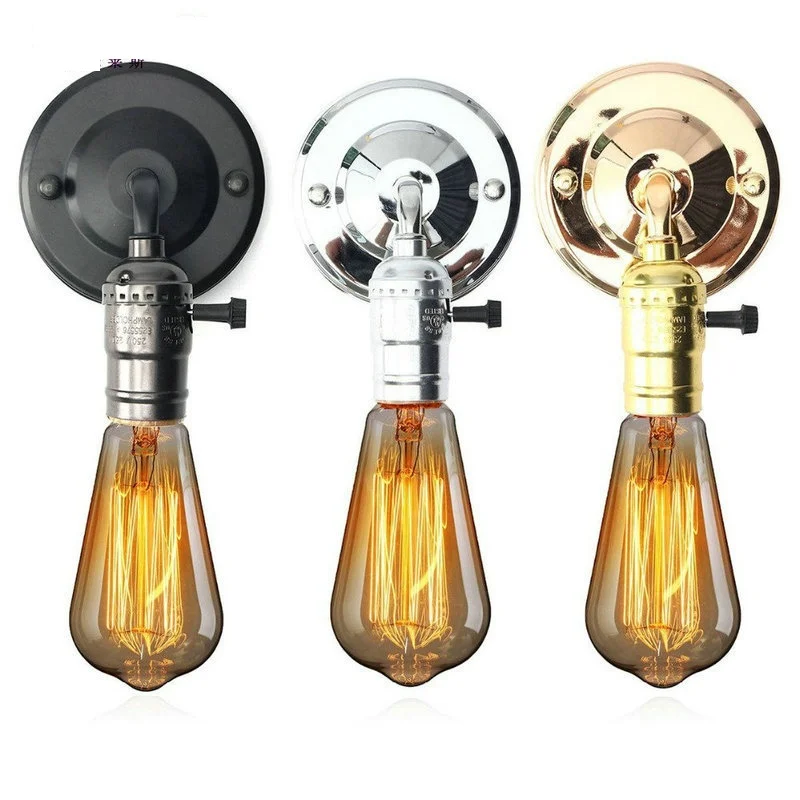 

American Industrial wind Retro wall light Iron art Decorative wall lights LED E27 bulb Cafe stairs aisle corridor AC110V 220V