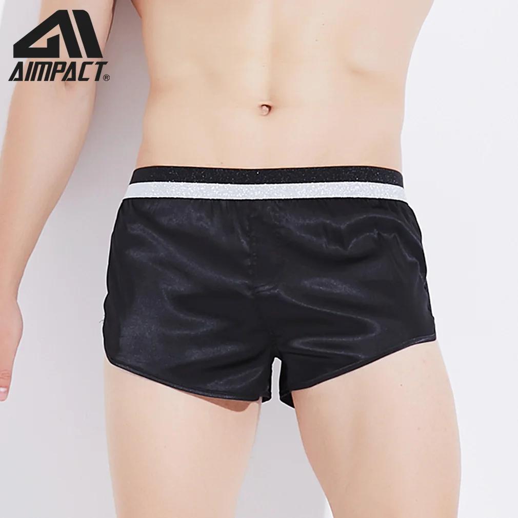 AIMPACT Men French Terry Shorts Polyester Solid Casual Sleepwear Homewear Sexy Shorts AM2356