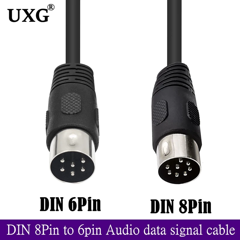 MIDI 8 Pin Din Male TO 6 Pin Male Audio Data Signal Cable 1.8meter