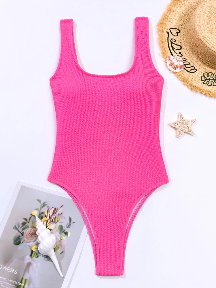 2023 Sexy One Piece Swimsuit Women Push Up Swimwear Female Thong Monokini Solid Backless Bathing Suit Swimming Suit Bodysuit