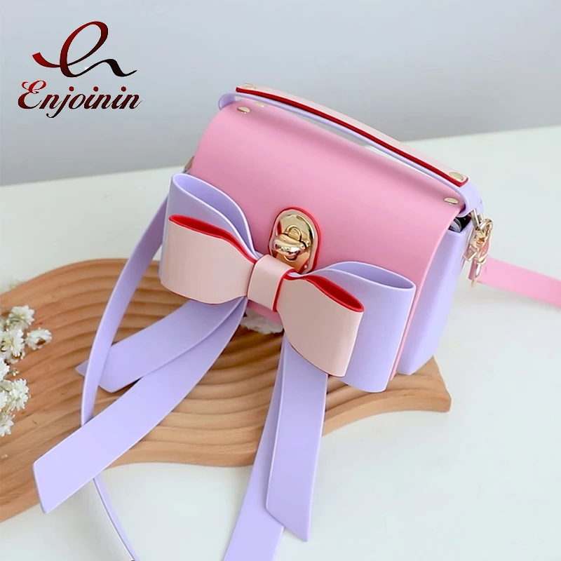 

Kawaii Pink Bow Purses and Handbags for Women Fashion Designer Shoulder Bag Female Crossbody Bag Totes Cute Ladies Leather Bag