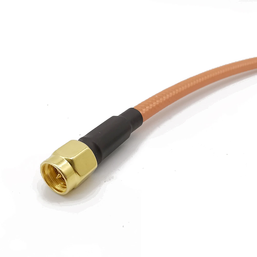 Different Length SMA Male to SMA Male Plug High Temperature Double Shielded RG142 Coaxial RF Cable Plate Copper with Silver