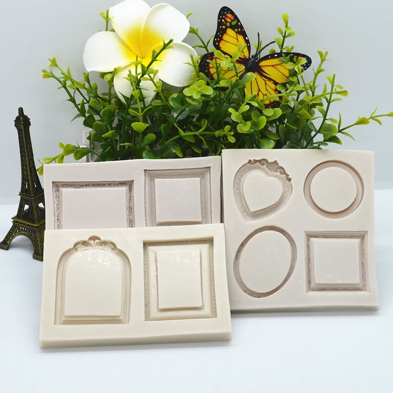 Photo Frames Resin Mold Cake Chocolate Lace Decoration DIY Dessert Candy Pastry Fondant Silicone Moulds Kitchen Baking Tools