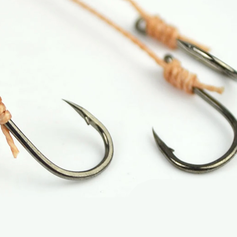 5er-Pack Hochkarbon-Stahl-Angelschnur mit 5 Einzelhaken, Wirbelködern und Bleigewichten für Meeresangeln – Pesca 3 # -13 # – Detail 11