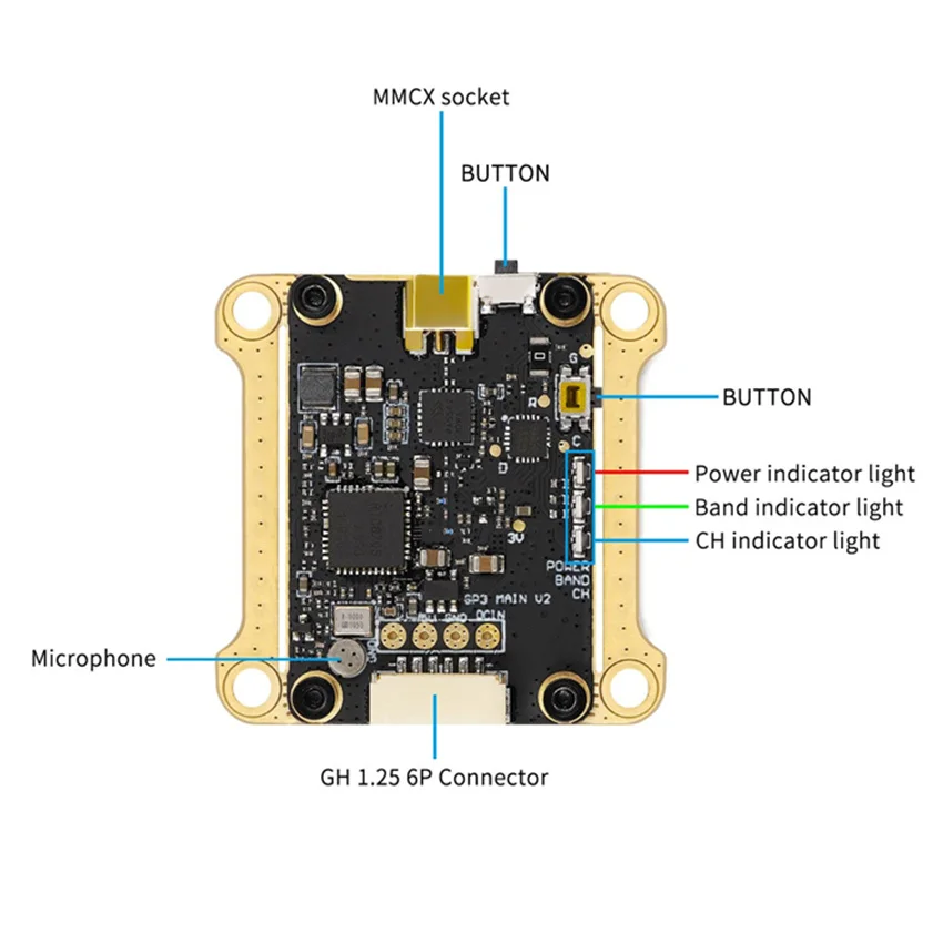 

GePrc RAD VTX 5.8G 1.6W Image Transmission Board For Fpv Rc Racing Drone / Rc Planes Remote Control Airplanes Parts