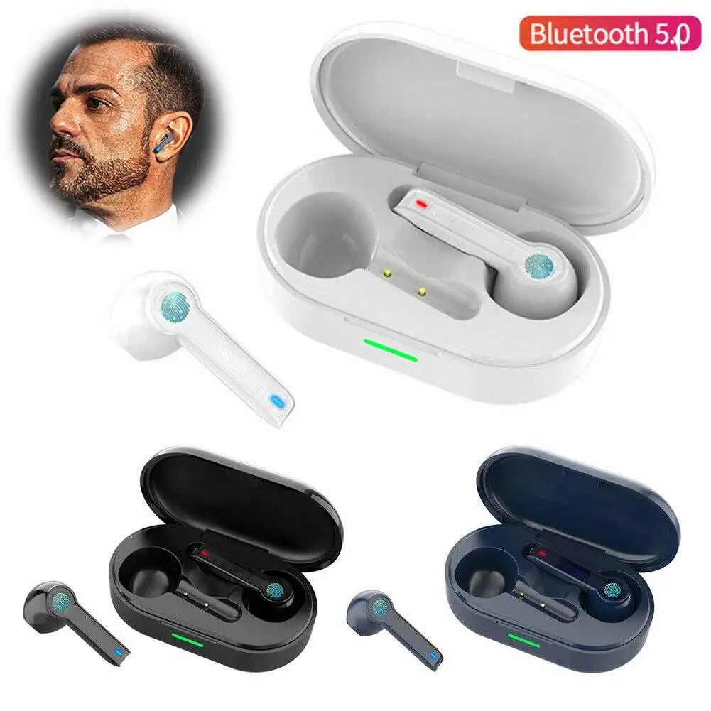 Noise Isolation Wireless Headset Stereo Earphones Mini Earbuds HD Sound with Microphone for Android iOS Cell Phones