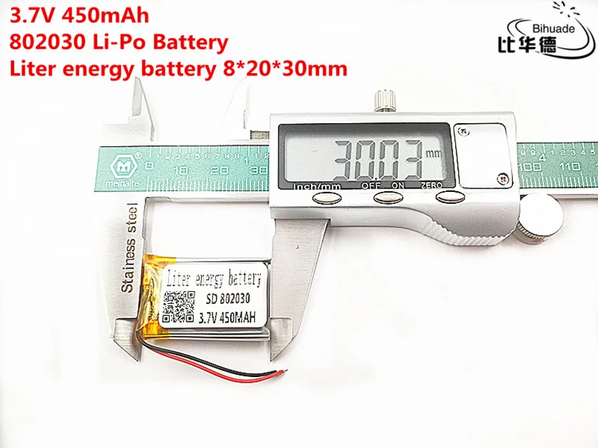 Good Qulity 3.7V,450mAH,802030 Polymer lithium ion / Li-ion battery for TOY,POWER BANK,GPS,mp3,mp4