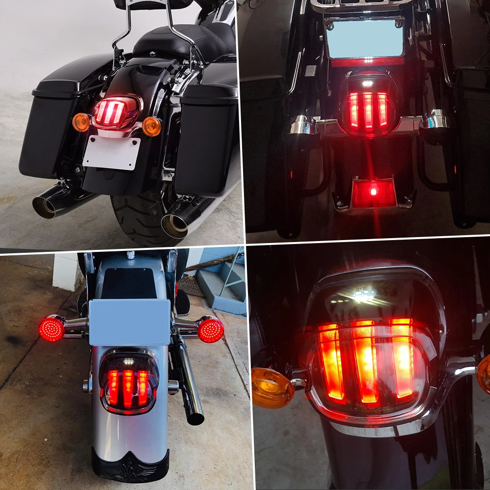 Fanale posteriore a LED per motocicletta omologato DOT Emark fanale posteriore per Harley Sportster XL883 XL1200 Softail Touring Road fanale