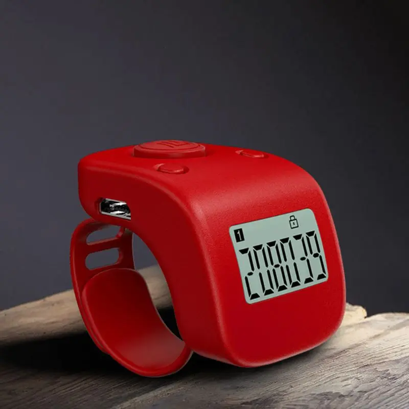 Mini Rechargeable Digital LCD Electronic Finger Ring Hand Tally Counter Six/6 Digit beads/Prayer Counter Clicker