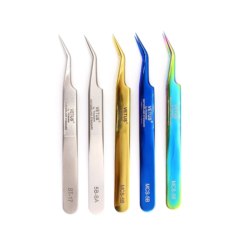 Vetus Original 5B Style Tweezers Hyperfine Anti Acid Non Magnetic ESD Tweezers for Eyelash Extension Nail Art