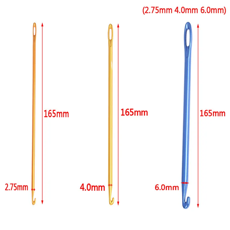 2.75/4/6MM 1PCS Aluminium Needles For Knitting DIY Tunisian Crochet Hooks Hand Knit Tool With an Eye Knitting Sewing Needles