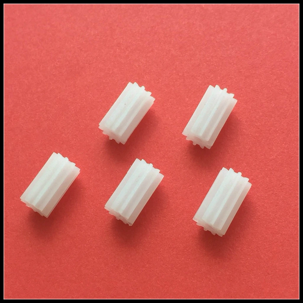 5pcs/lot 102A 0.5 Module White Color Shaft Gear 10Teeth 2mm Hole DIY Toy Helicopter Car Micro DC Motor Gears K846 Drop Shipping