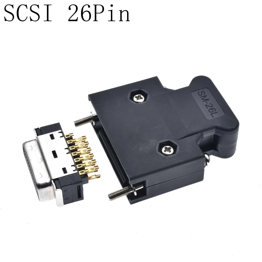 

MDR Cable Connector plug male 26-Pin Compatible With 3M SCSI CN Connector 10326 10126 with latch*