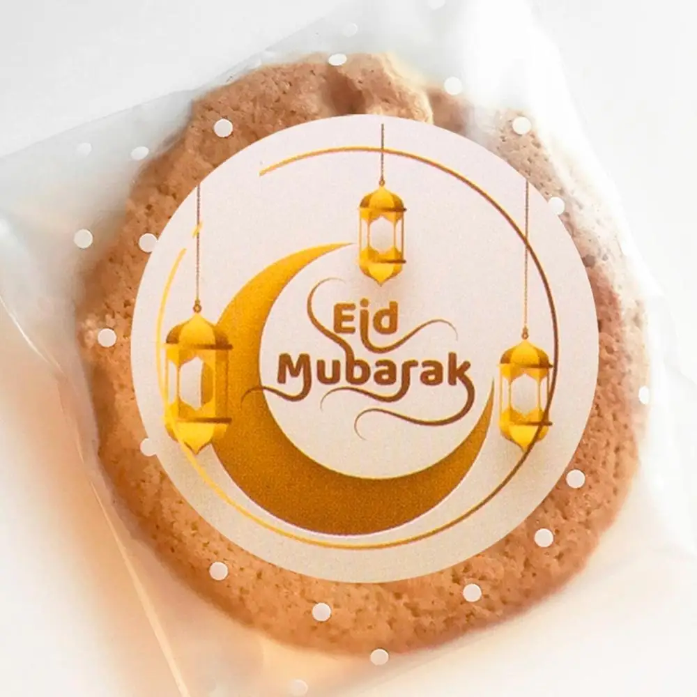 60/120pcs  Eid Mubarak Decorations Paper Sticker Lable Seal Gift Sticker Islamic Muslim Mubarak Decoration Eid Al Adha Supplies