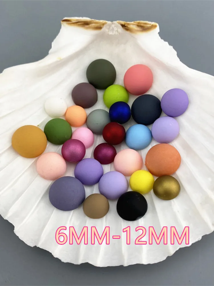 200 stücke 8mm Flatback Halb Runde Kunststoff ABS matte Perle Handwerk Perlen Für DIY Schmuck Sammelalbum Haar Kleidung zubehör ZZ080 – Detail 2